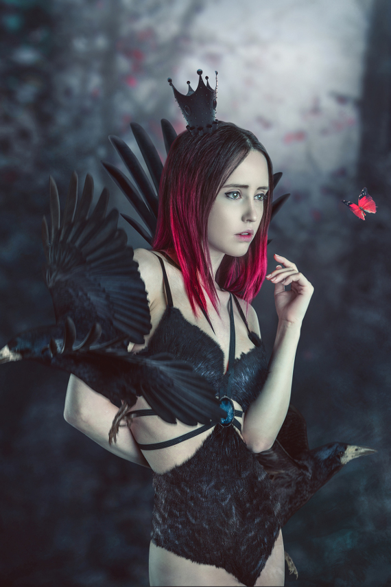 Cosplay crow and butterfly